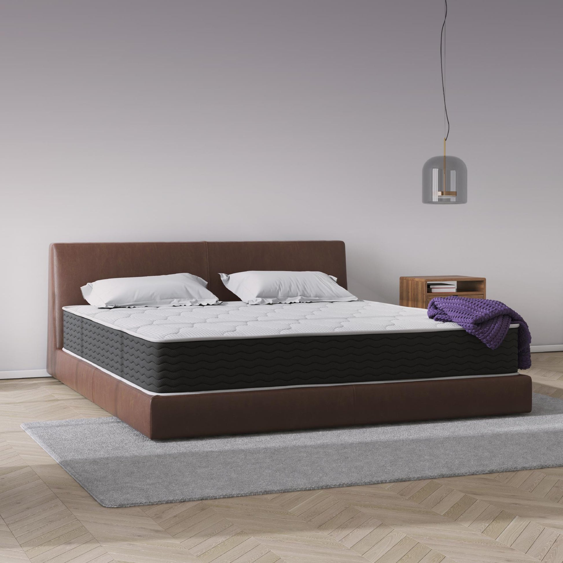 Vitality 10 Inch Encased Coil with Charcoal Infused Memory Foam Hybrid Mattress - White - King