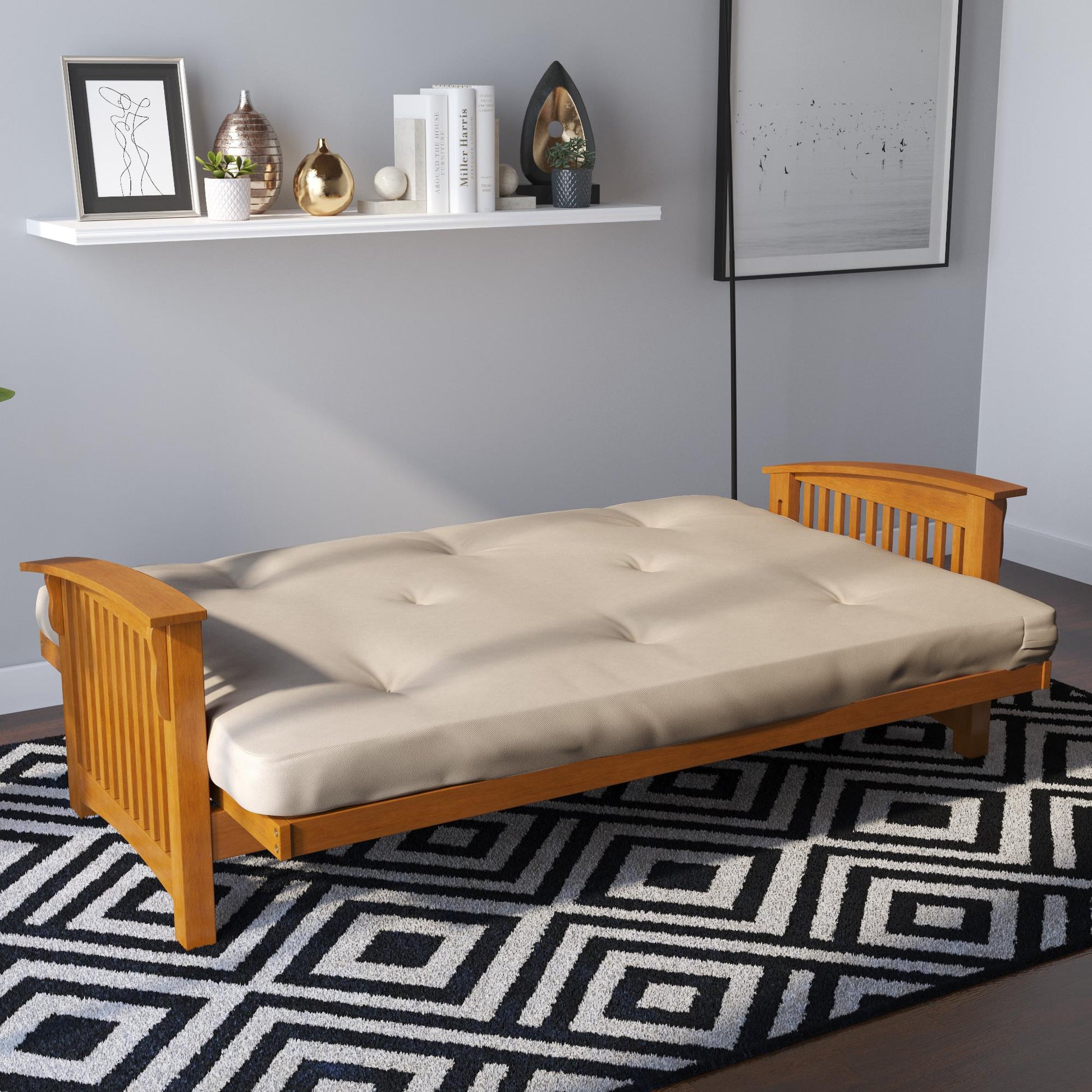 Eve 6 Inch Thermobonded High Density Polyester Fill Futon Mattress - Tan - Full