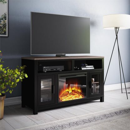 Carver Electric Fireplace TV Stand for TVs up to 60 Inch - Black