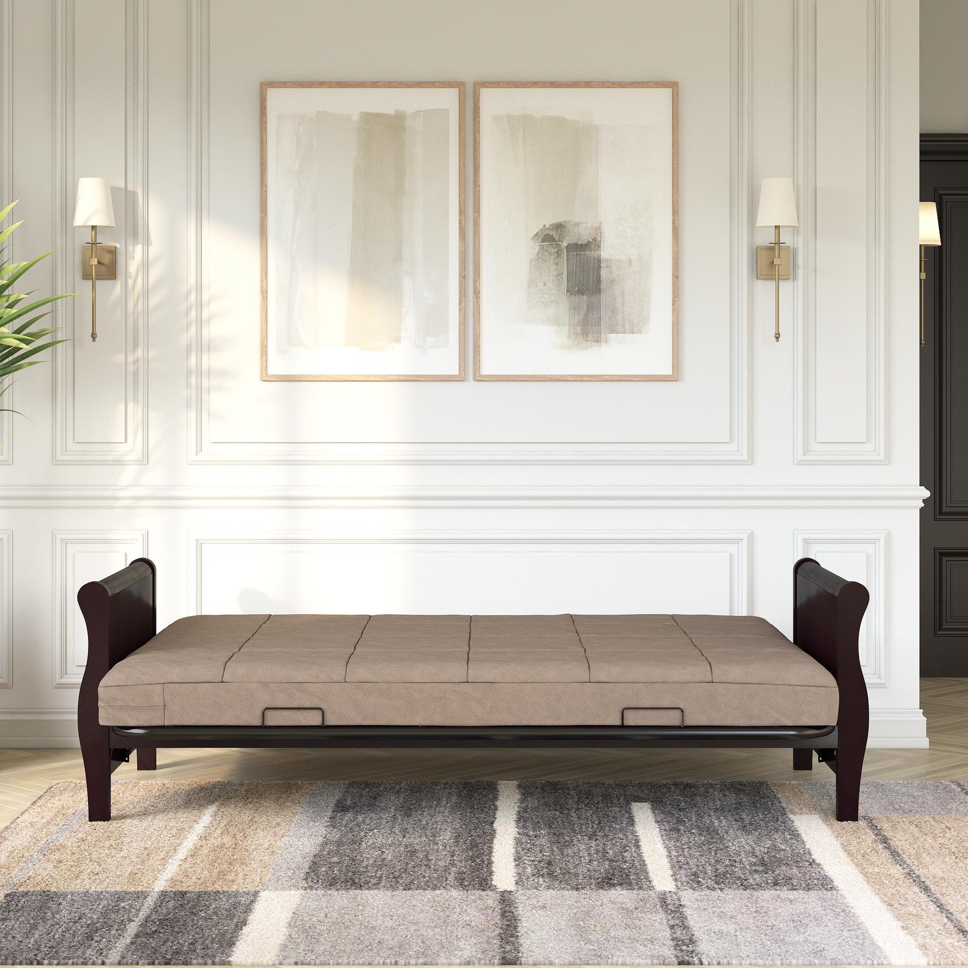 Lexi 6 Inch Quilted Thermobonded High Density Polyester Fill Futon Mattress - Tan - Full
