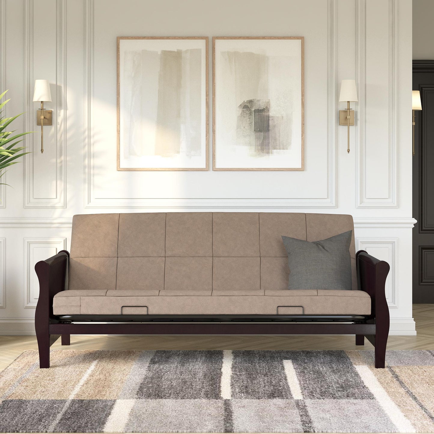 Lexi 6 Inch Quilted Thermobonded High Density Polyester Fill Futon Mattress - Tan - Full