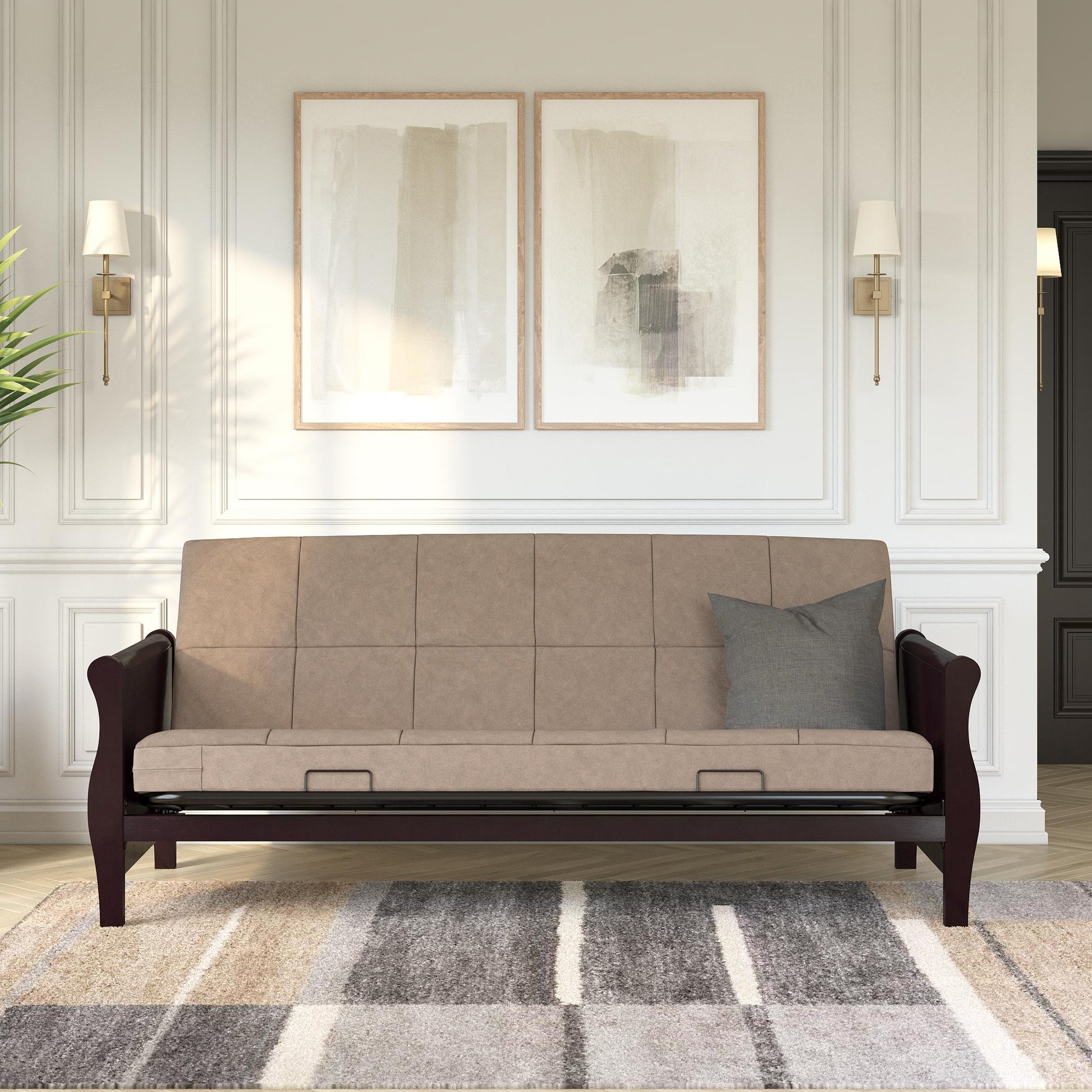 Lexi 6 Inch Quilted Thermobonded High Density Polyester Fill Futon Mattress - Tan - Full