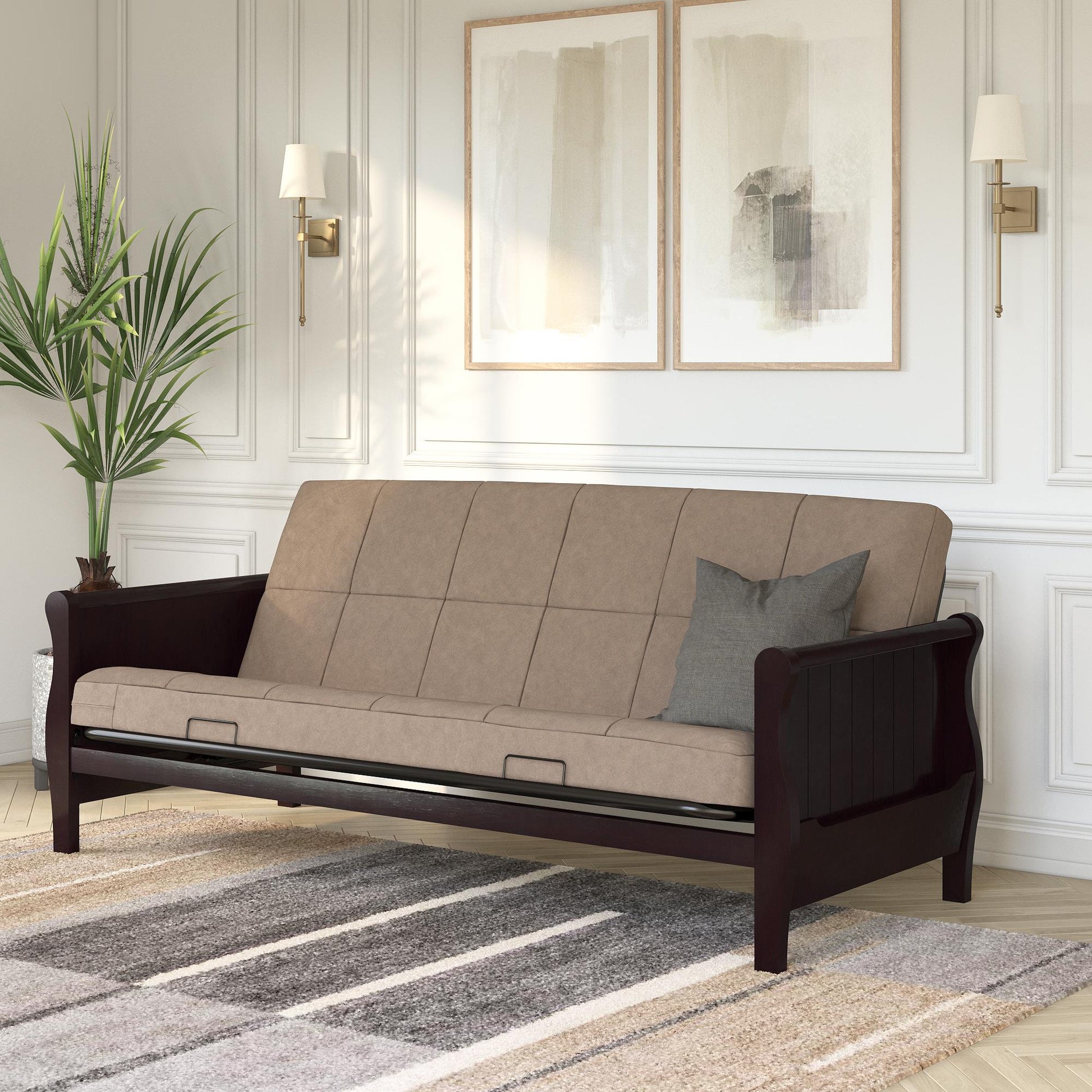Lexi 6 Inch Quilted Thermobonded High Density Polyester Fill Futon Mattress - Tan - Full