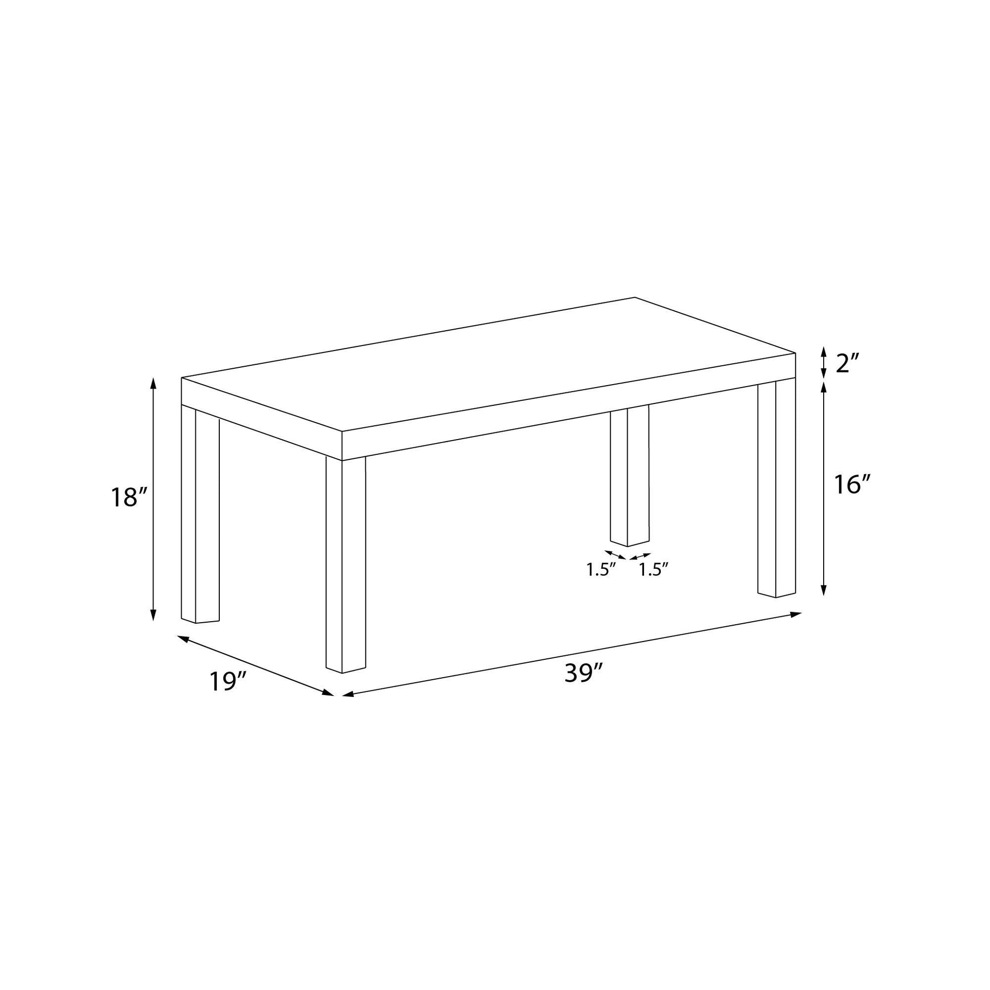 Parsons Coffee Table, White - White
