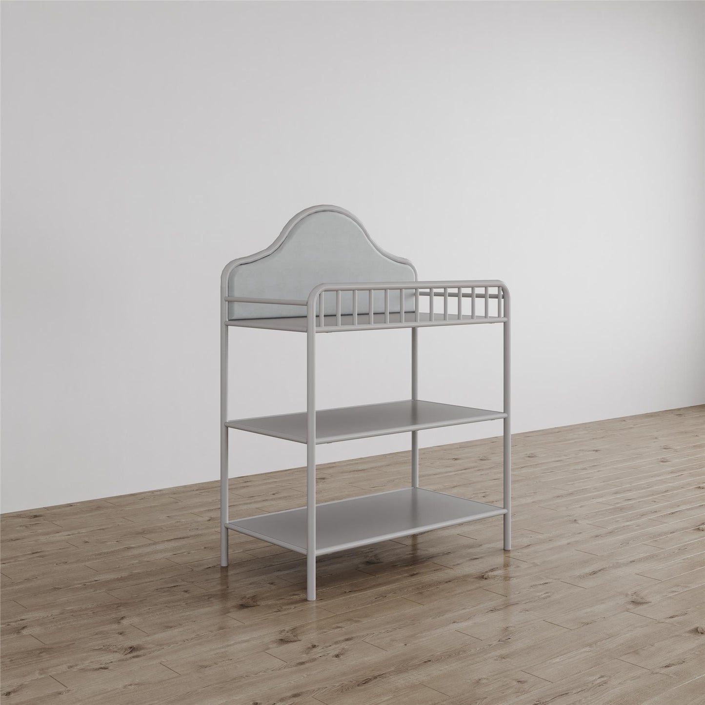 Piper Upholstered Metal Changing Table - Dove Gray