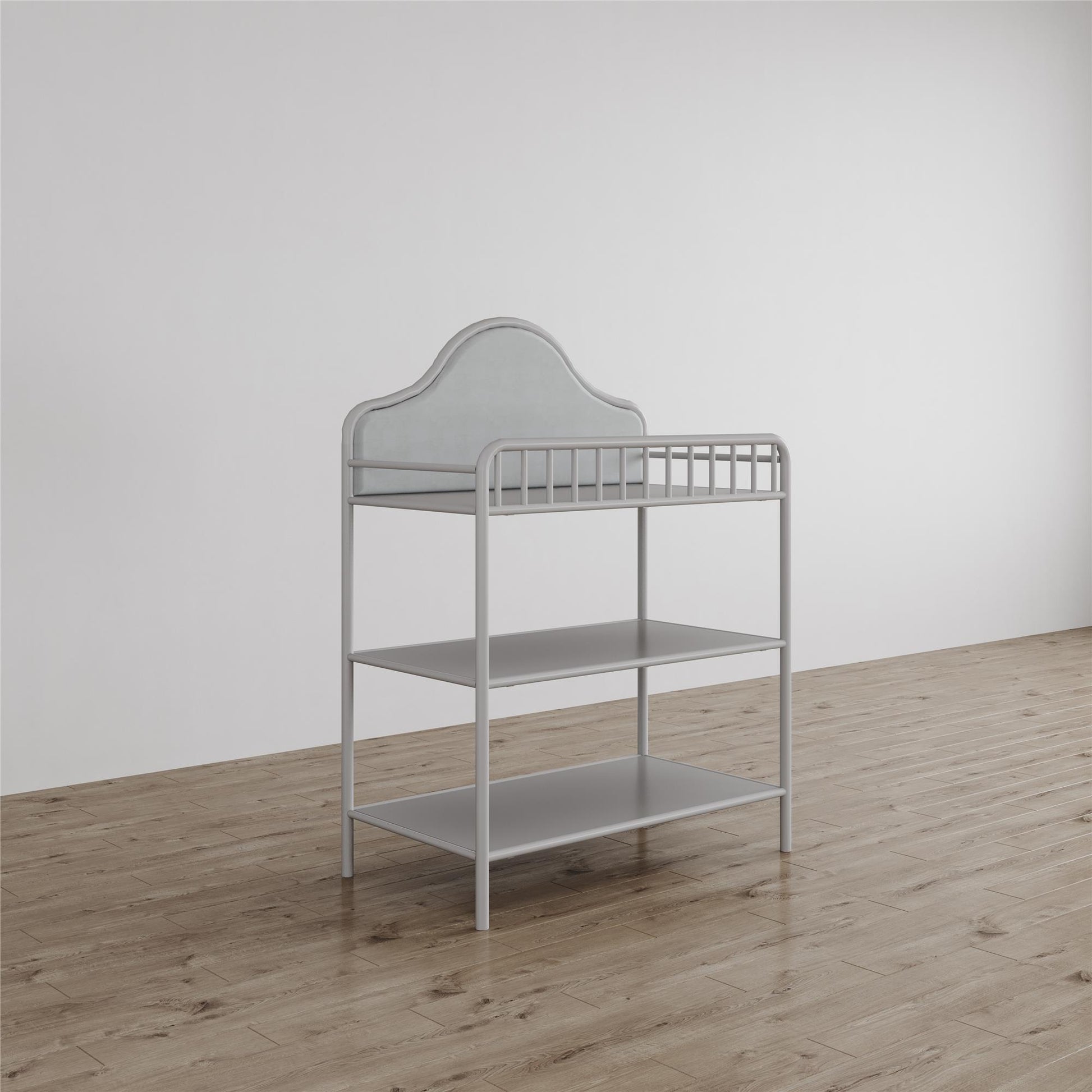 Piper Upholstered Metal Changing Table - Dove Gray