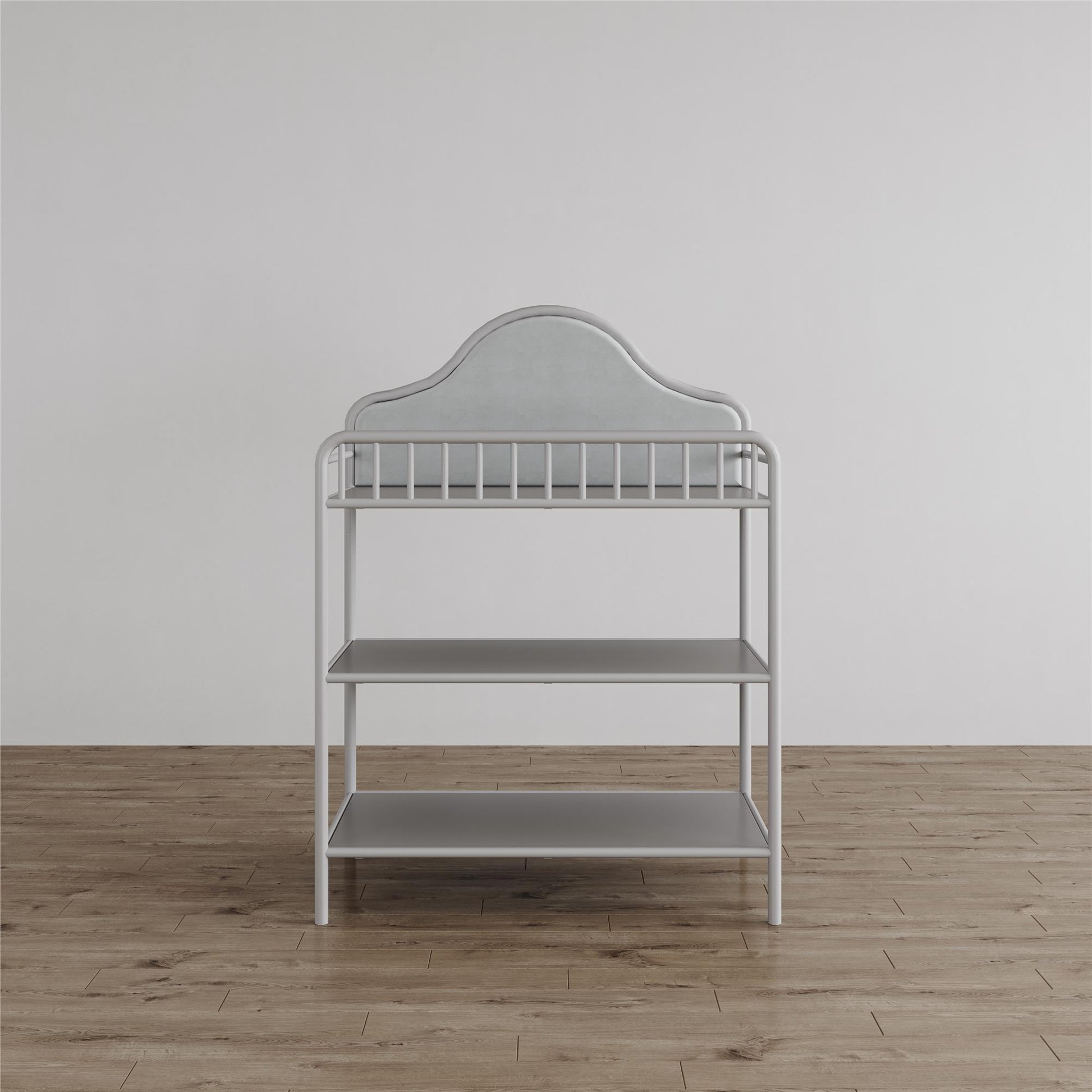 Piper Upholstered Metal Changing Table - Dove Gray