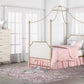 Monarch Hill Clementine Canopy Bed with Linen Headboard and Footboard - Gold - Twin