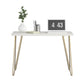 Owen Retro Computer Desk with Large Worksurface and Hairpin Legs - White