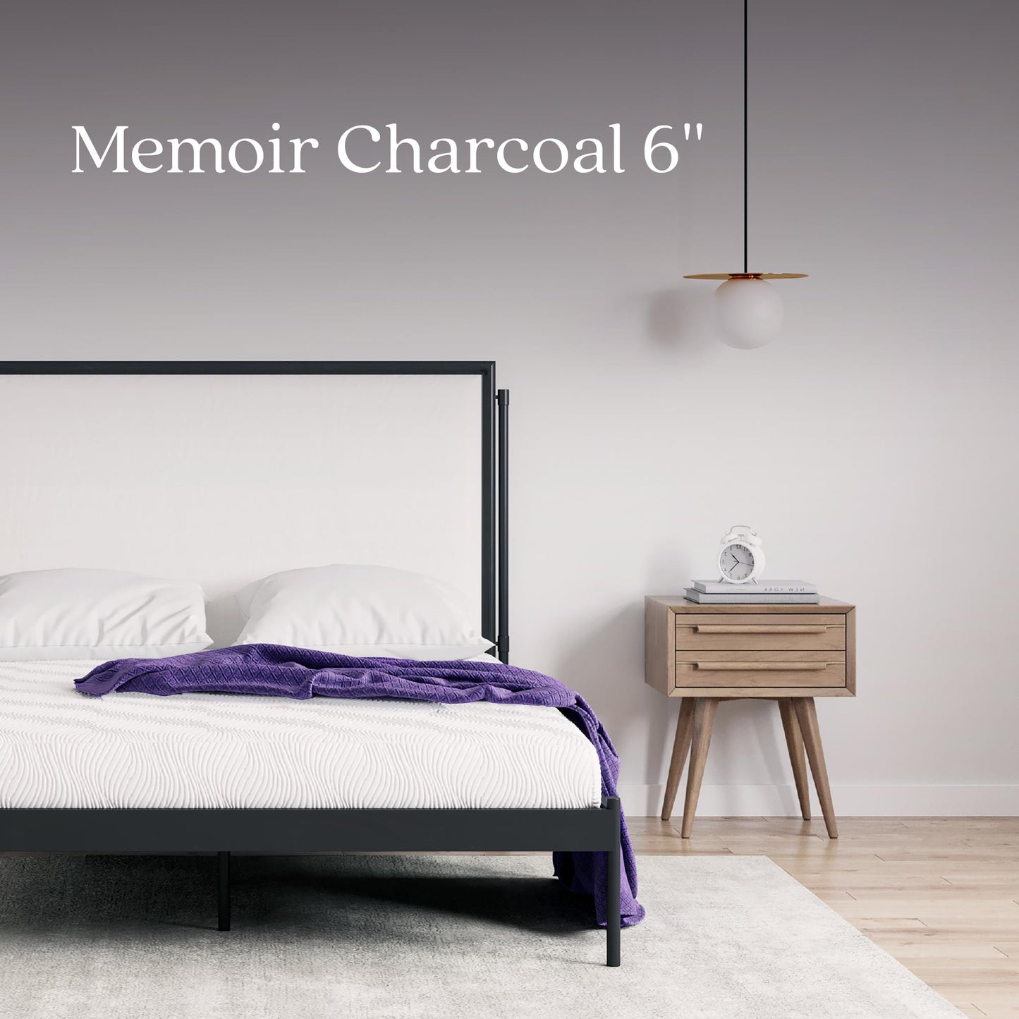 Memoir 6 Inch Charcoal Infused Memory Foam Mattress - White - Full