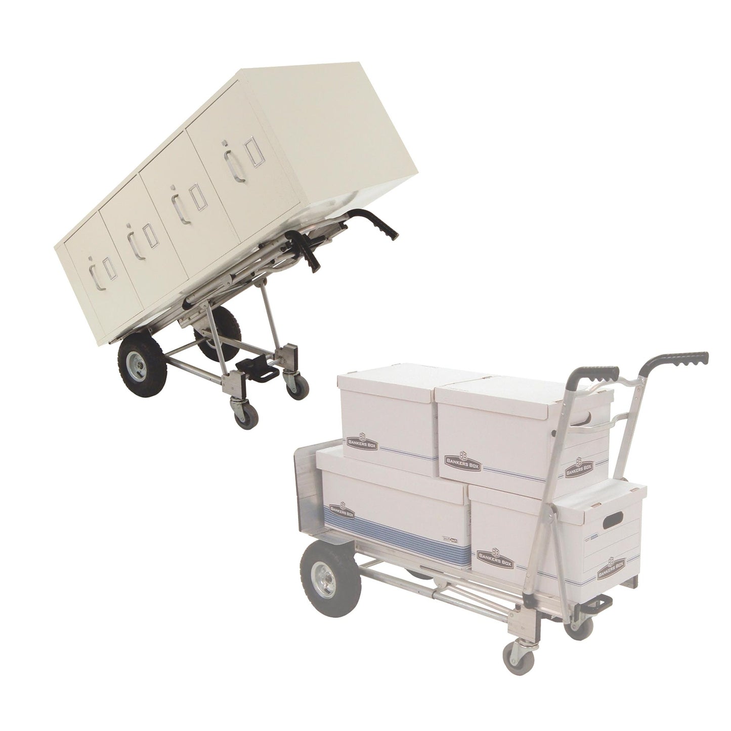 3 in 1 Assist Series Aluminum 4 Wheel Hand Truck with Multiple Positions - Black