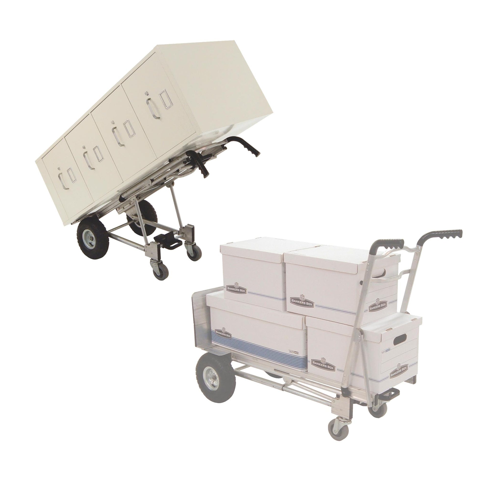 3 in 1 Assist Series Aluminum 4 Wheel Hand Truck with Multiple Positions - Black