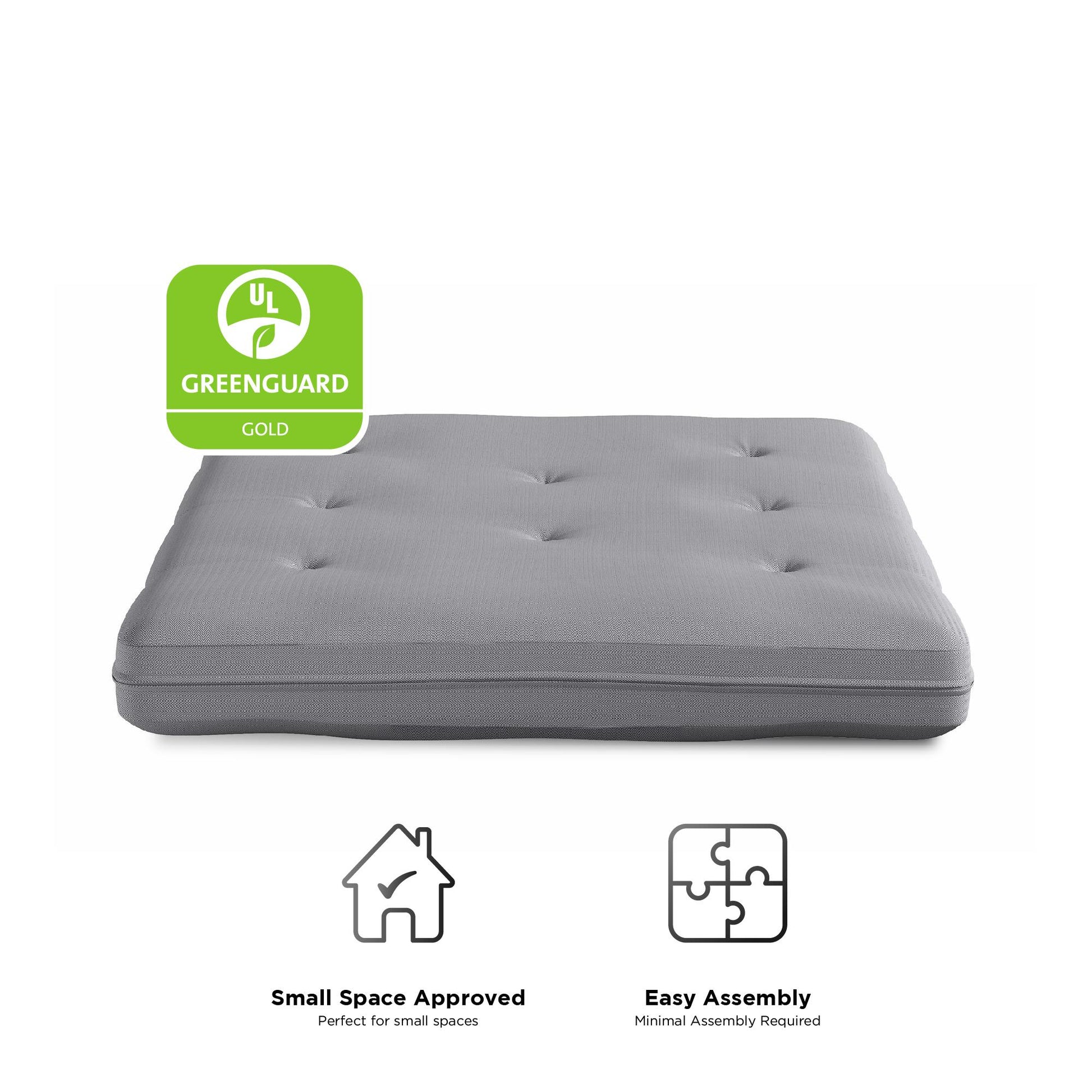 Caden 6 Inch Thermobonded High Density Polyester Fill Futon Mattress - Herringbone - Full