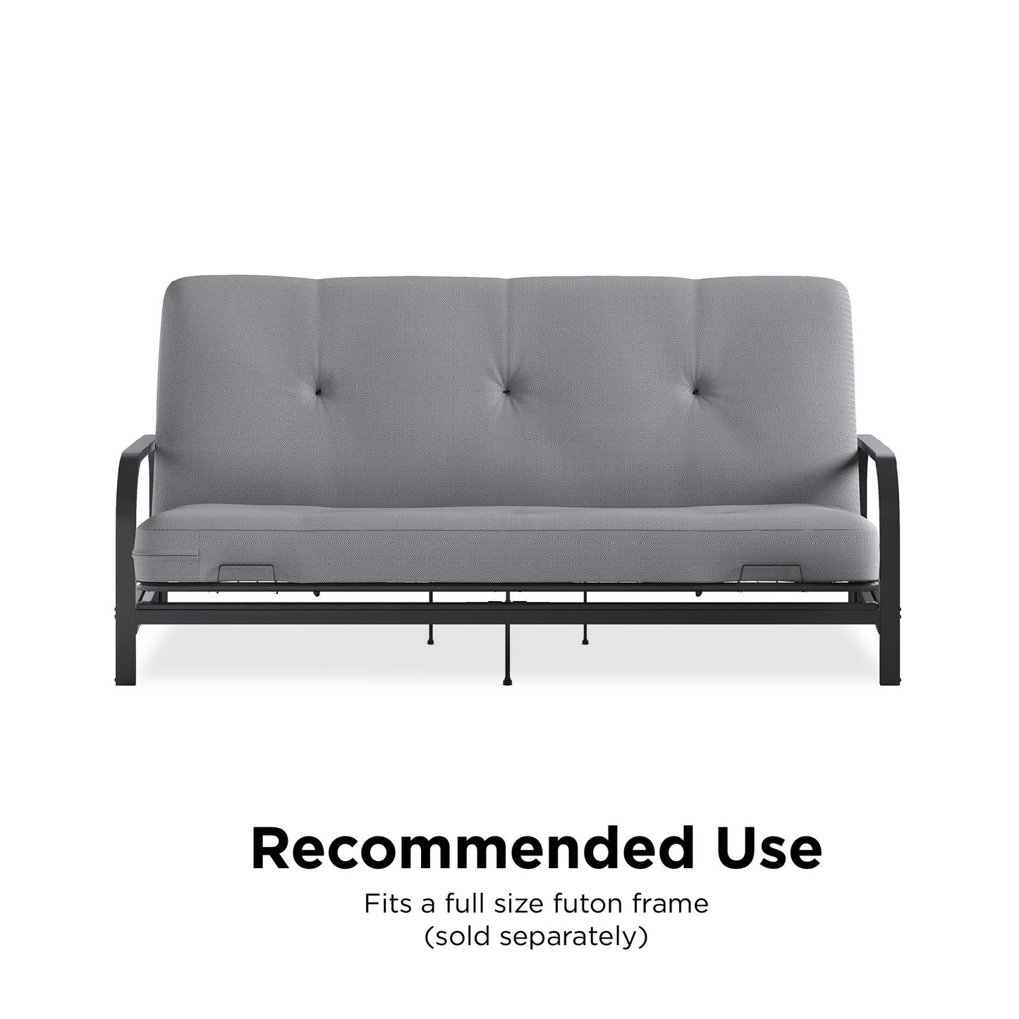 Caden 6 Inch Thermobonded High Density Polyester Fill Futon Mattress - Herringbone - Full