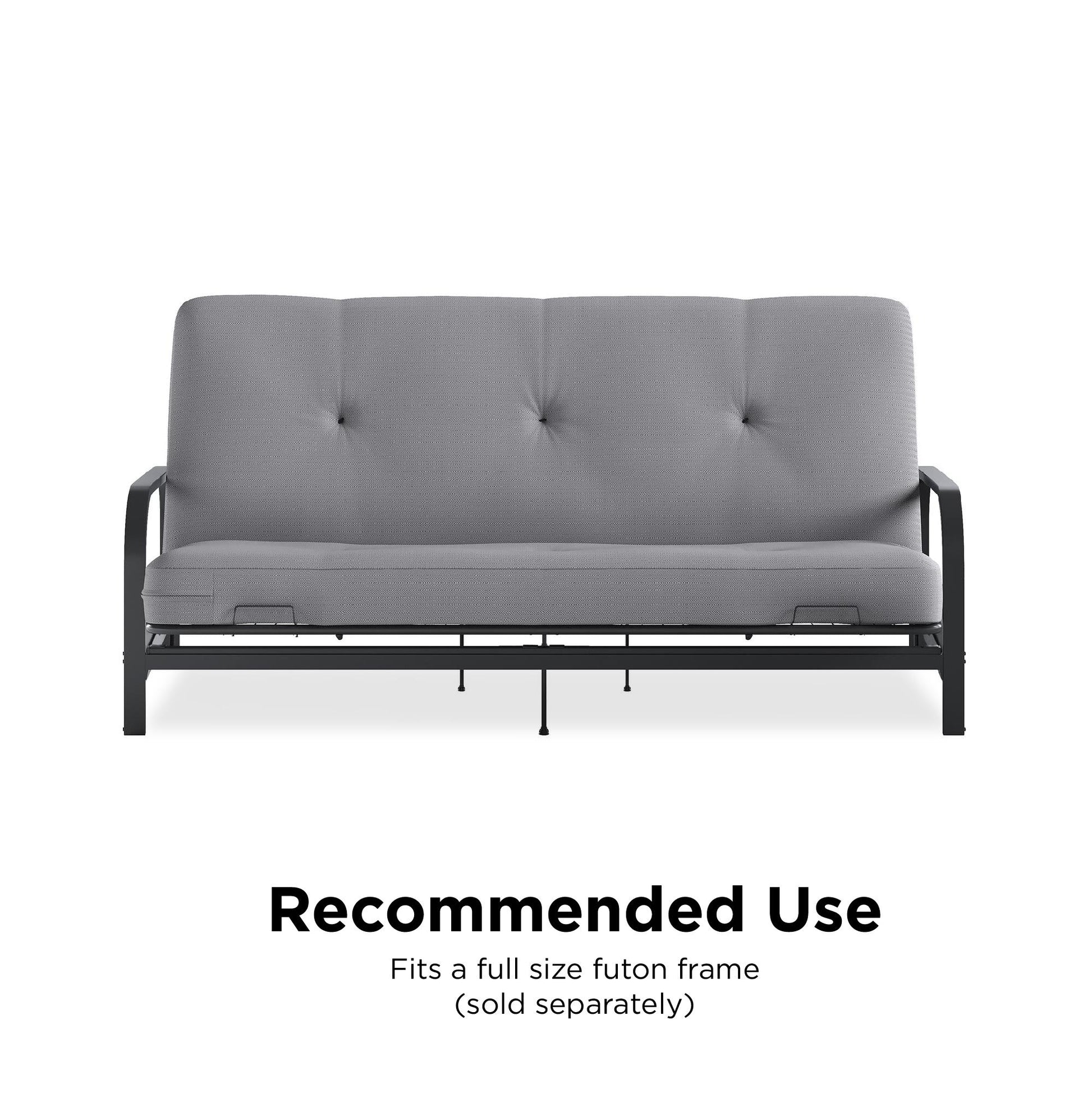 Caden 6 Inch Thermobonded High Density Polyester Fill Futon Mattress - Herringbone - Full
