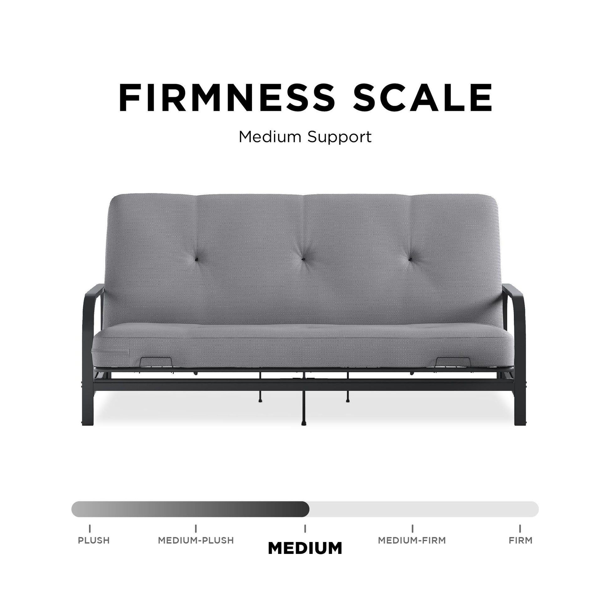 Caden 6 Inch Thermobonded High Density Polyester Fill Futon Mattress - Herringbone - Full