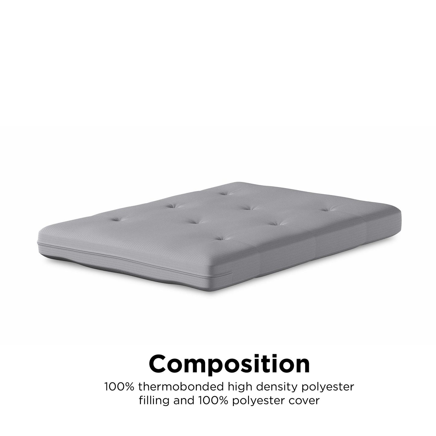 Caden 6 Inch Thermobonded High Density Polyester Fill Futon Mattress - Herringbone - Full