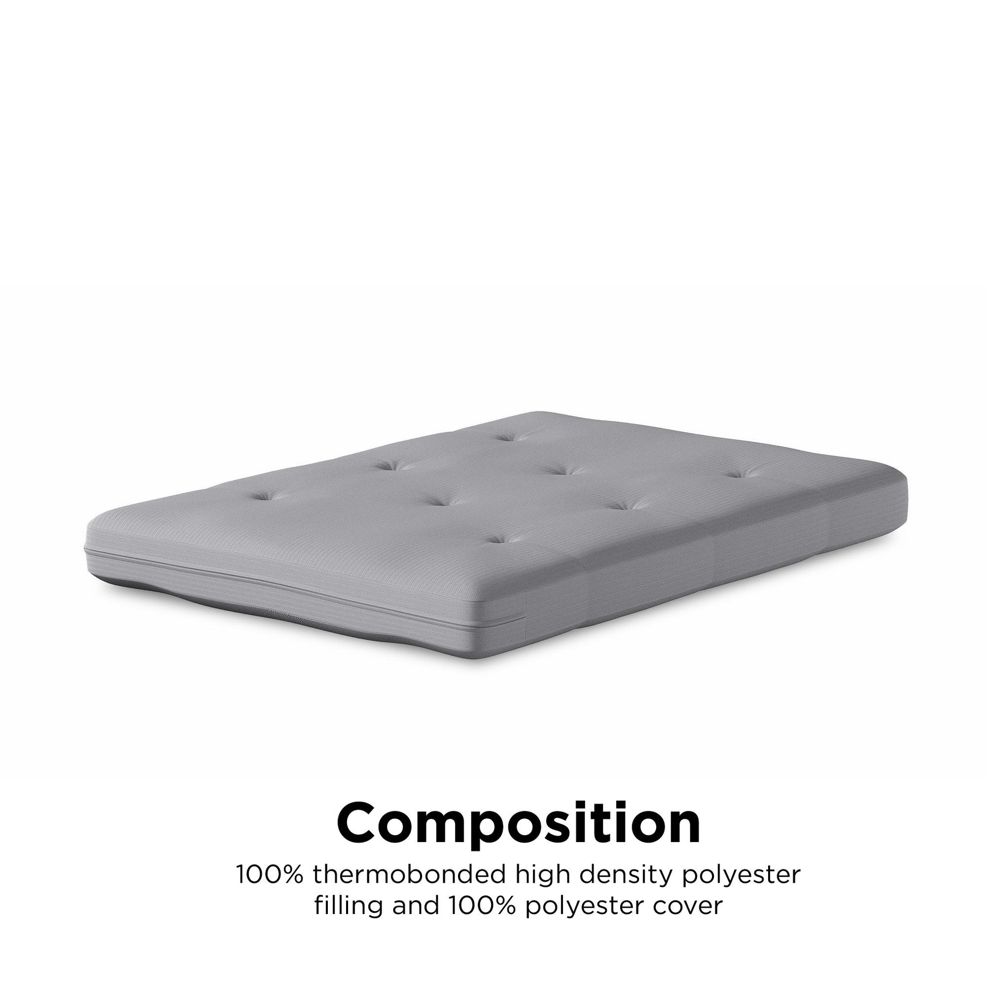 Caden 6 Inch Thermobonded High Density Polyester Fill Futon Mattress - Herringbone - Full