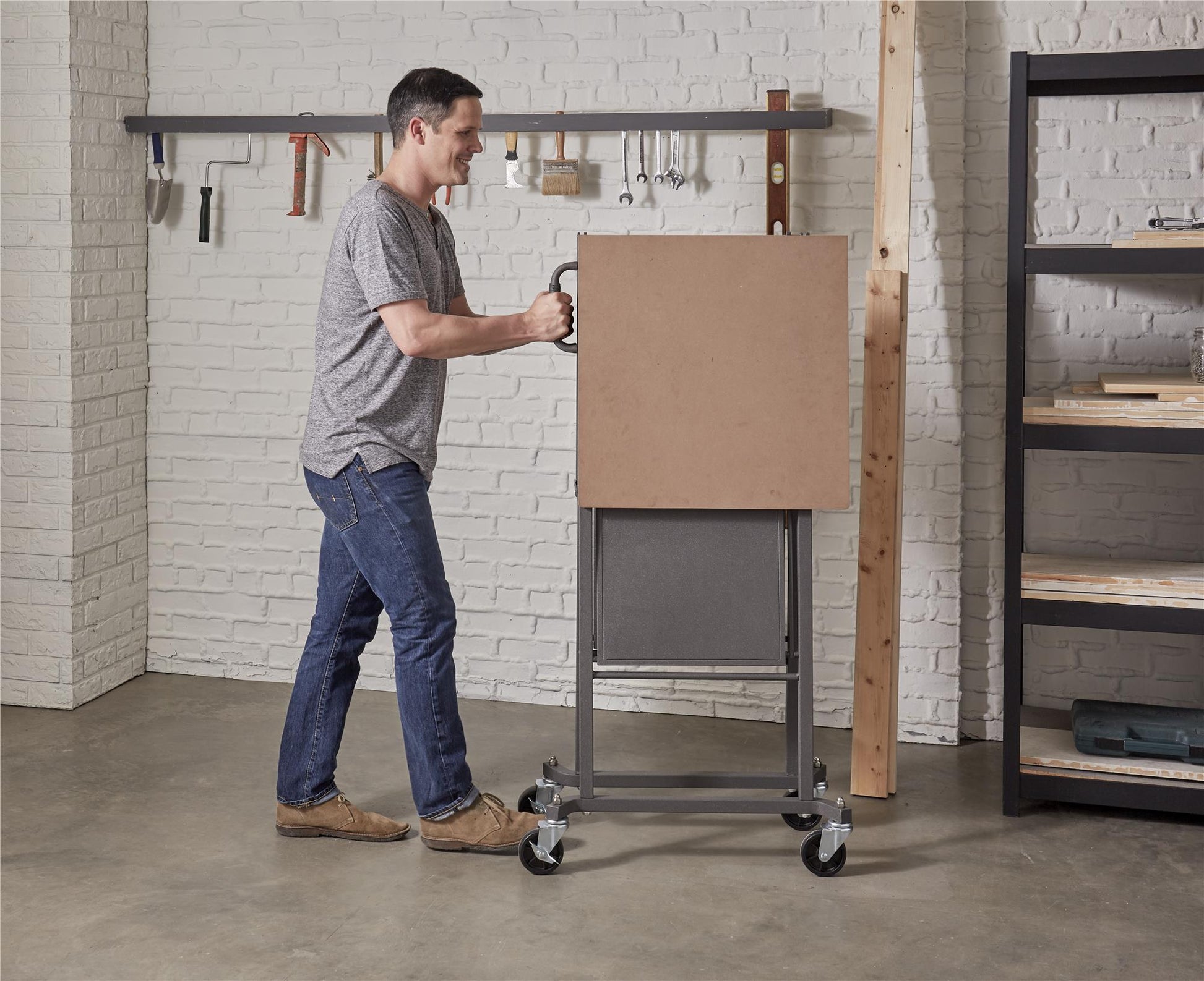 SmartFold Portable Workbench Folding Utility Table - Dark Gray