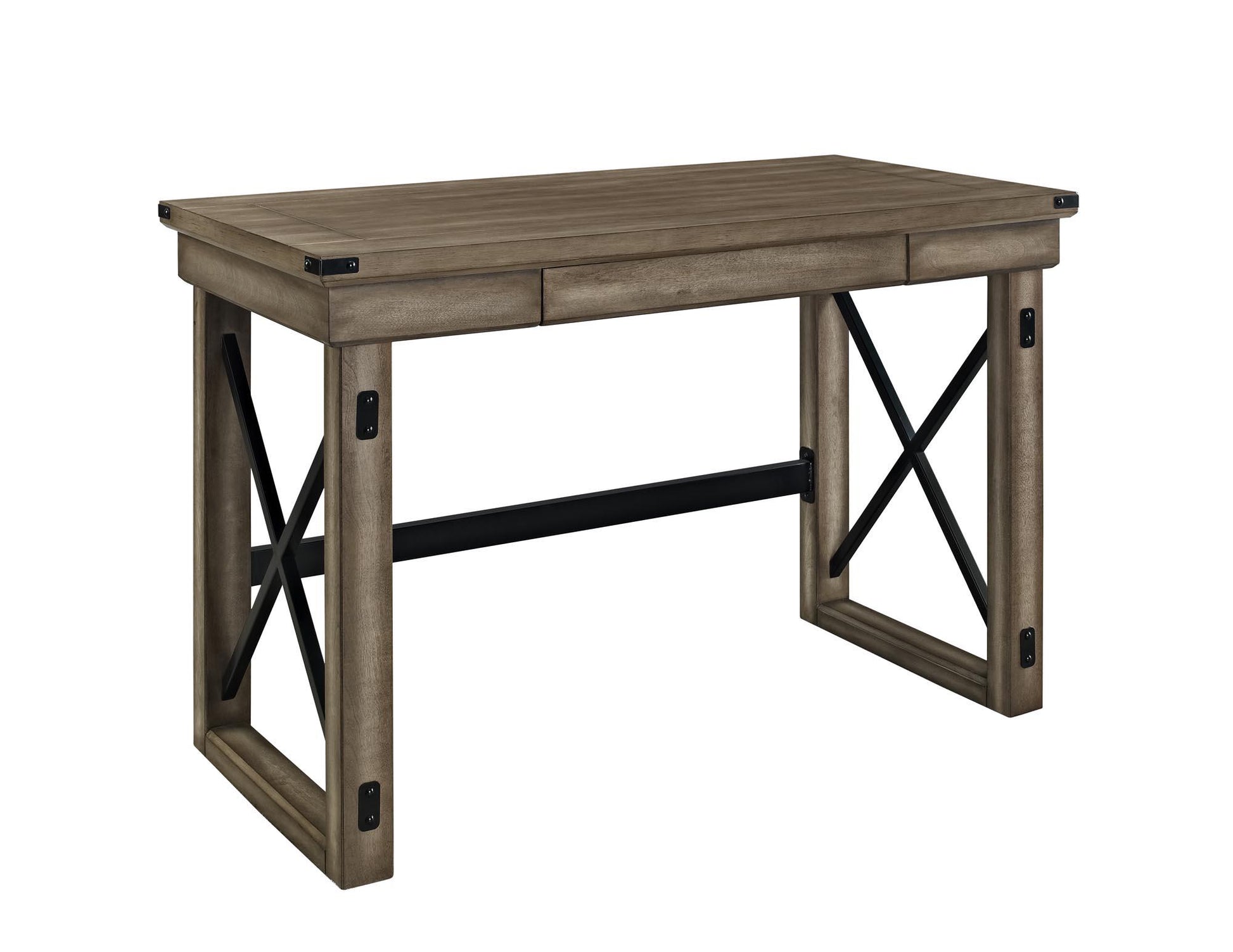 Wildwood Wood Veneer Computer Desk with Storage Drawer - Rustic Gray