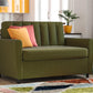Brittany Loveseat Sleeper Sofa with Memory Foam Mattress - Green - Twin