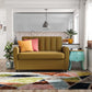 Brittany Loveseat Sleeper Sofa with Memory Foam Mattress - Mustard - Twin