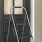 2 Step Steel Folding Step Stool with Slip-Resistant Treads - Platinum/Black - 1-Pack