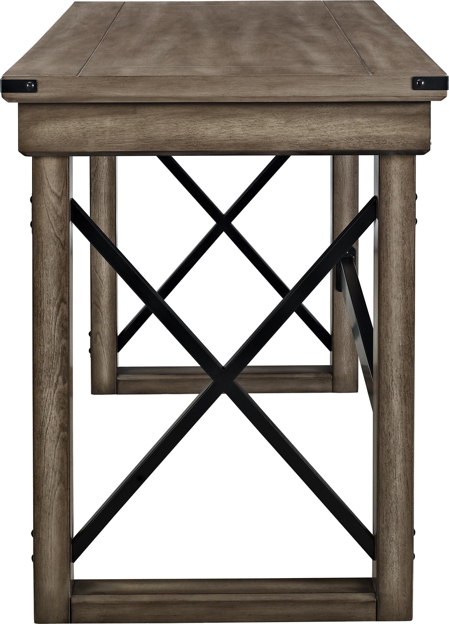 Wildwood Wood Veneer Computer Desk with Storage Drawer - Rustic Gray