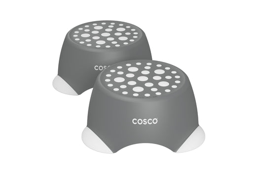 Kids One-Step Step Stool, Set of 2 Lightweight and Non-Slip - Gray - 2-Pack