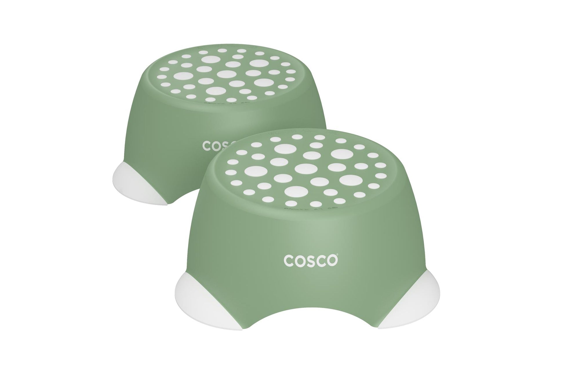 Kids One-Step Step Stool, Set of 2 Lightweight and Non-Slip - Green - 2-Pack