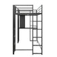 Abode Metal Loft Bed with Built in Desk and Storage Space - Black - Twin