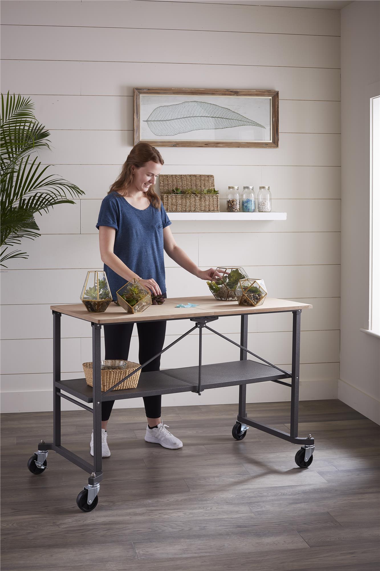 SmartFold Portable Workbench Folding Utility Table - Dark Gray