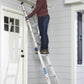2-in-1 Step and Extension Ladder with 300-lb Weight Capacity - Silver Metallic