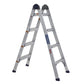 2-in-1 Step and Extension Ladder with 300-lb Weight Capacity - Silver Metallic