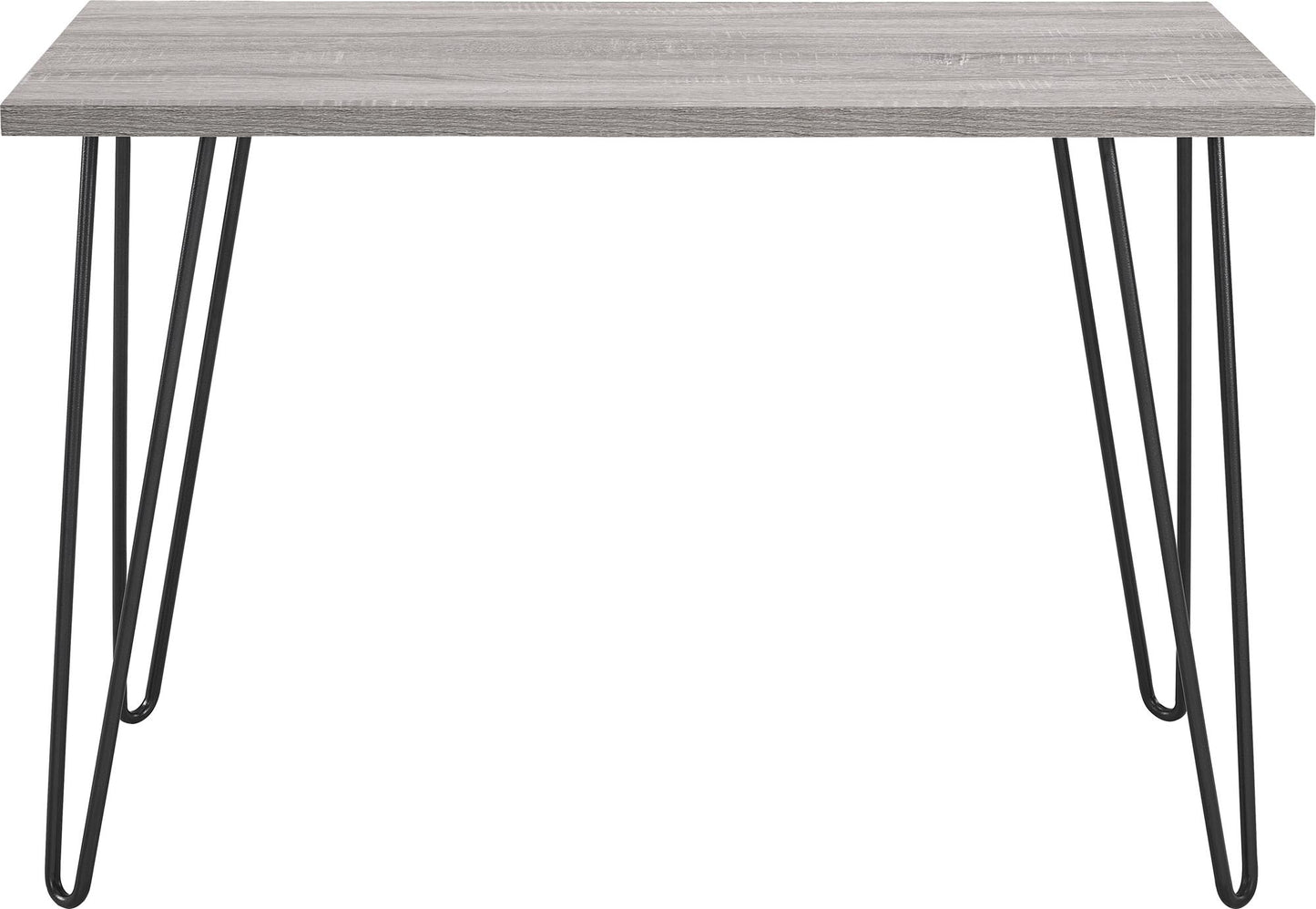 Owen Retro Computer Desk with Large Worksurface and Hairpin Legs - Distressed Gray Oak