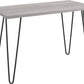 Owen Retro Computer Desk with Large Worksurface and Hairpin Legs - Distressed Gray Oak
