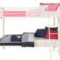 Dusty Twin over Twin Metal Bunk Bed with Slanted Front Ladder and Guardrails - White - Twin-Over-Twin