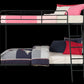 Twin over Twin Metal Bunk Bed with Slanted Front Ladder and Guardrails - Black - Twin-Over-Twin