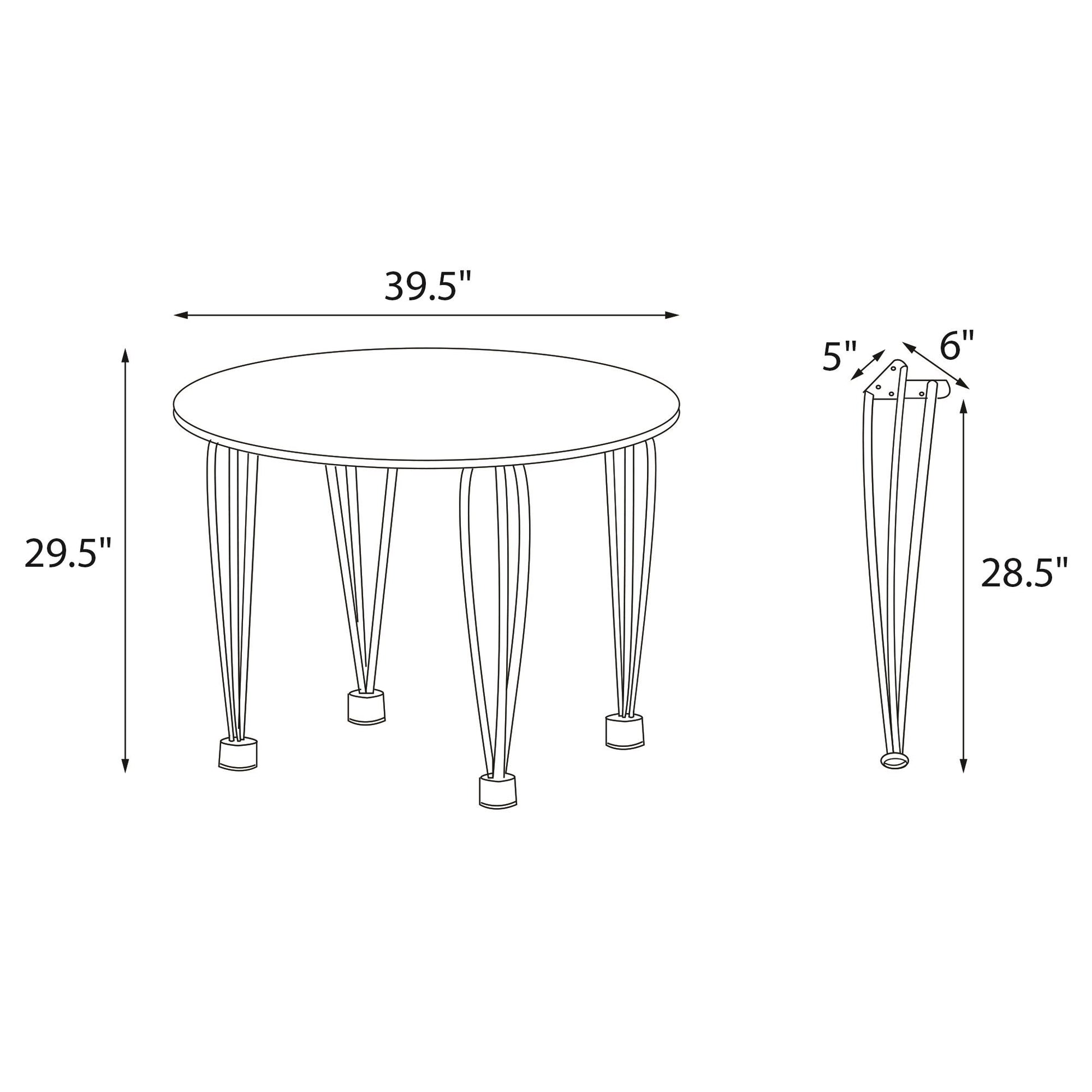 Round Dining Table Top - Black