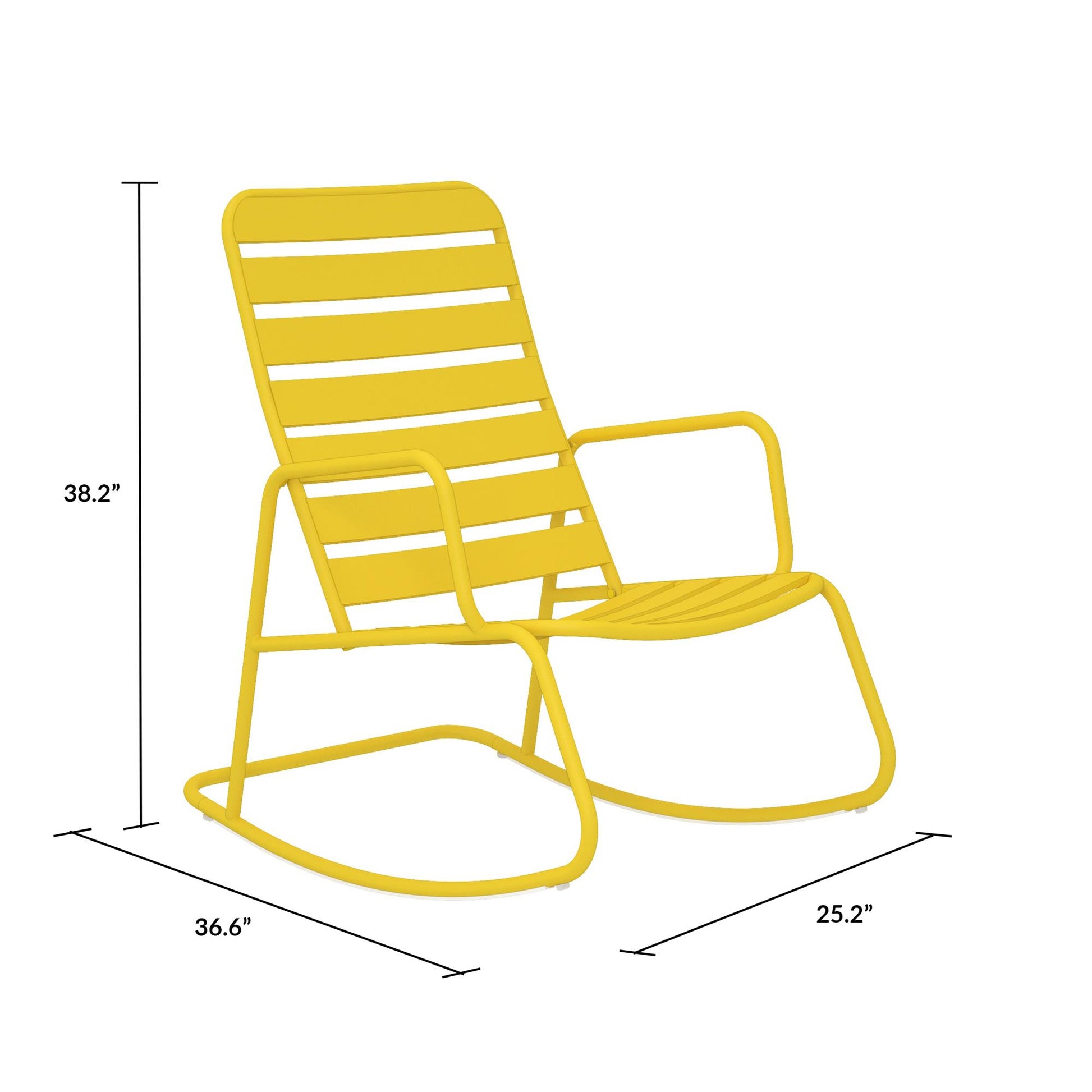 Novogratz Poolside Gossip, Roberta Outdoor/Indoor Rocking Chair, Yellow - Yellow