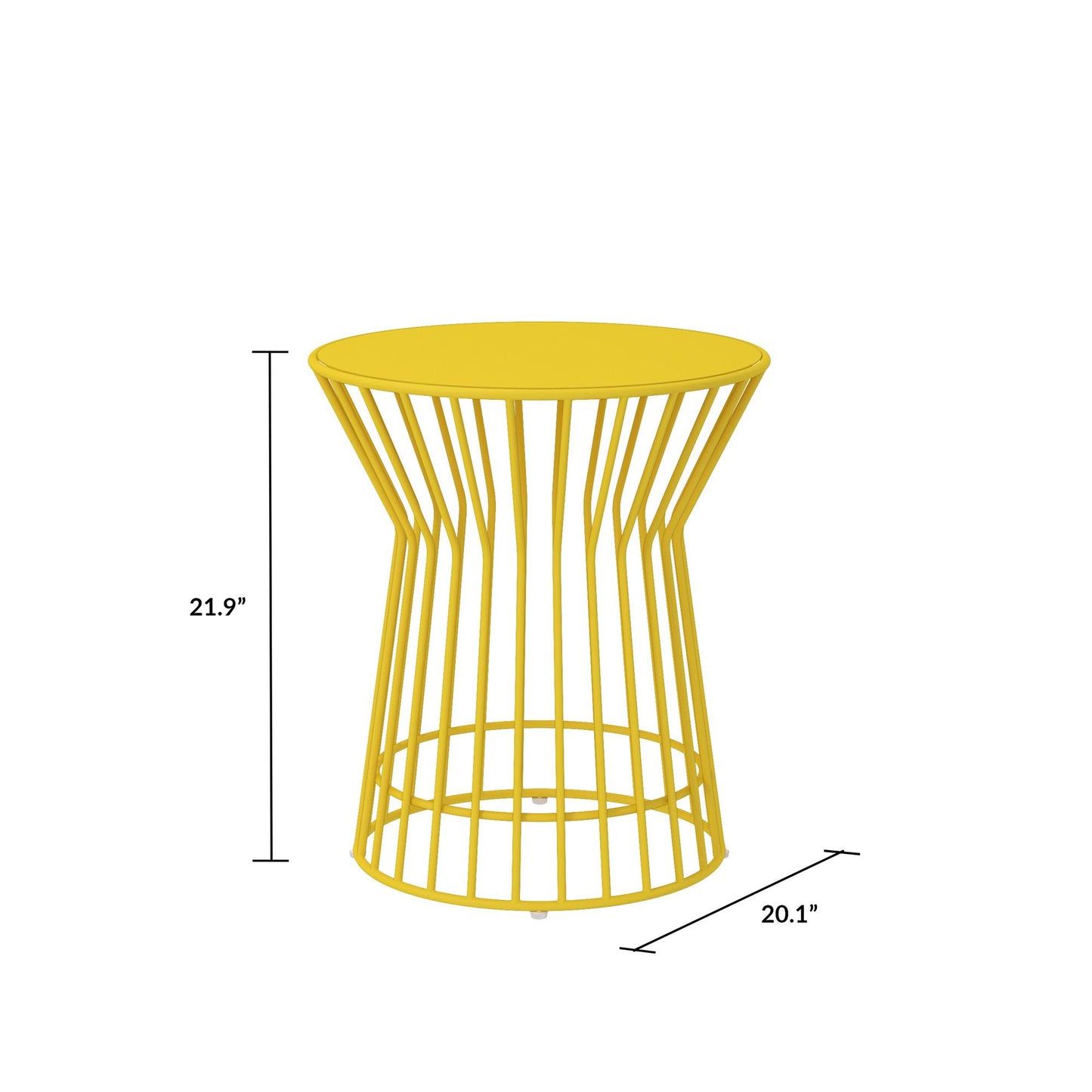 Novogratz Poolside Gossip Collection, Roberta Outdoor/Indoor Side Table, Yellow - Yellow