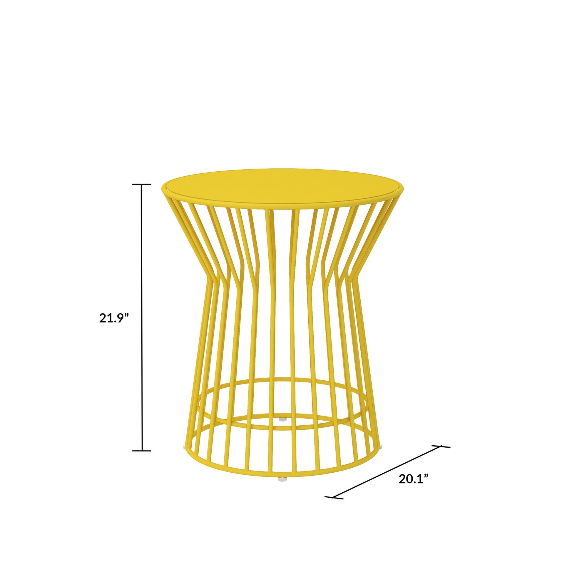 Novogratz Poolside Gossip Collection, Roberta Outdoor/Indoor Side Table, Yellow - Yellow