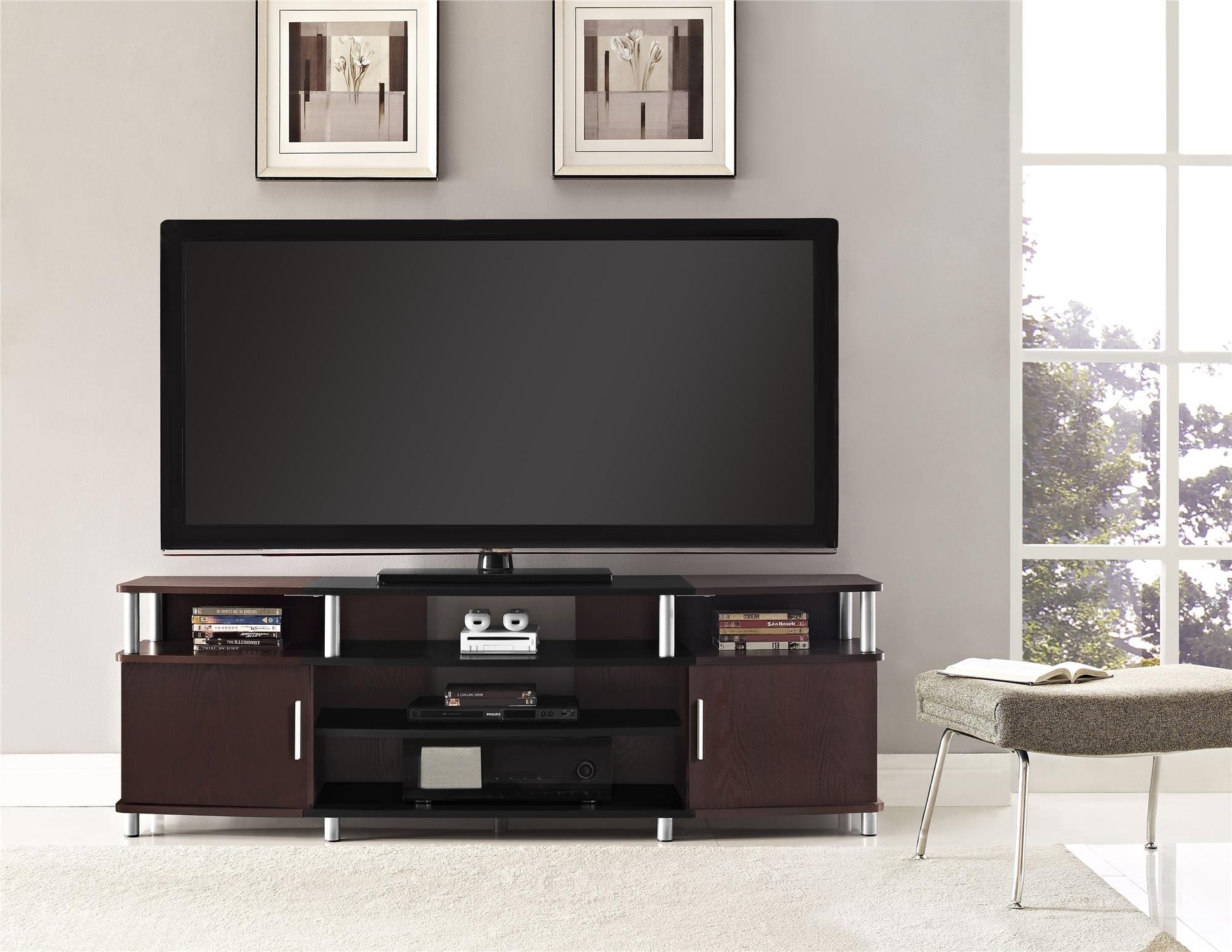 Carson Contemporary TV Stand for TVs up to 70 Inch  - Cherry