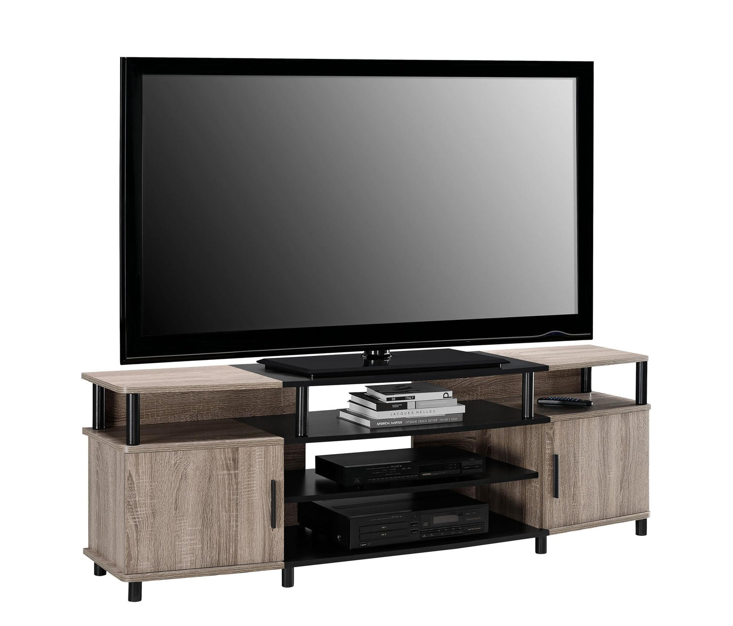 Carson Contemporary TV Stand for TVs up to 70 Inch  - Distressed Gray Oak