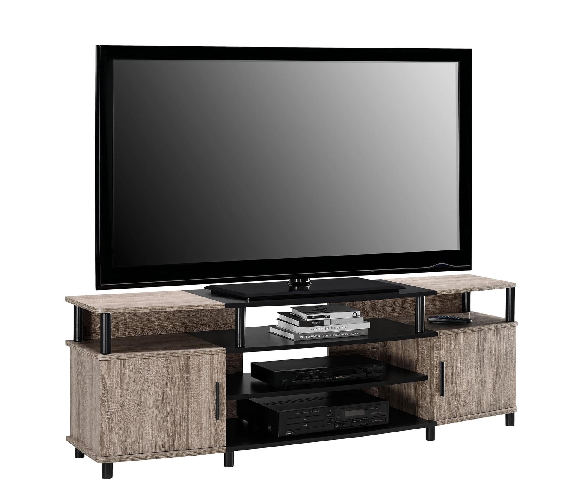 Carson Contemporary TV Stand for TVs up to 70 Inch  - Distressed Gray Oak