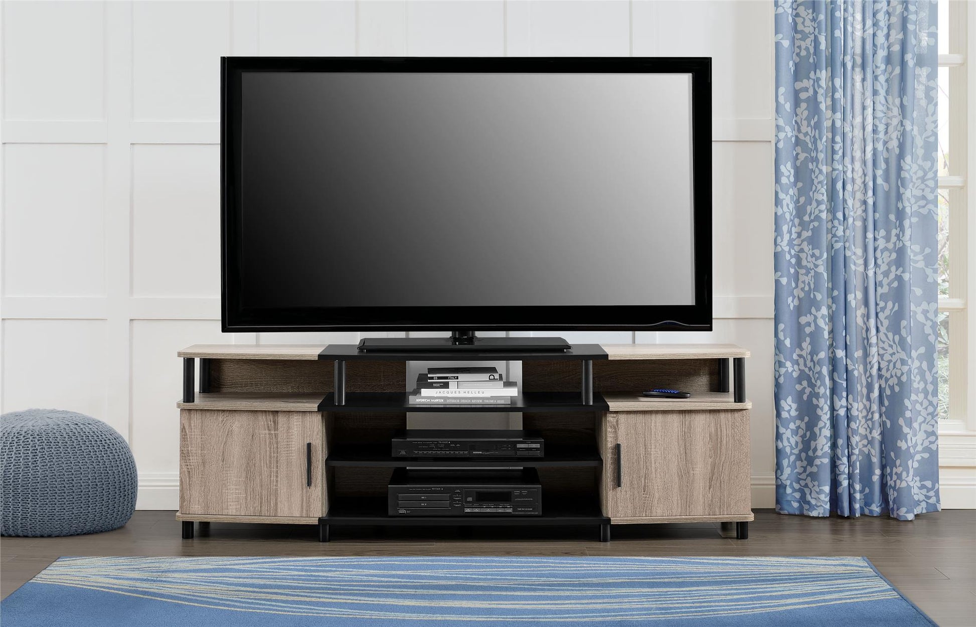 Carson Contemporary TV Stand for TVs up to 70 Inch  - Distressed Gray Oak