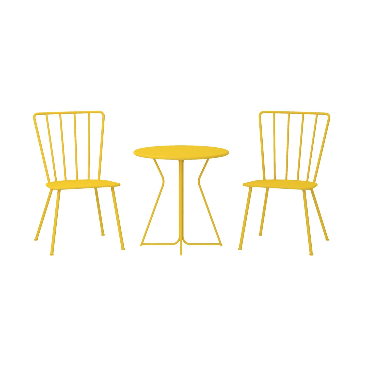 Novogratz Poolside Gossip Collection, Heidi Outdoor/Indoor Bistro Set, 3 Piece, Yellow - Yellow