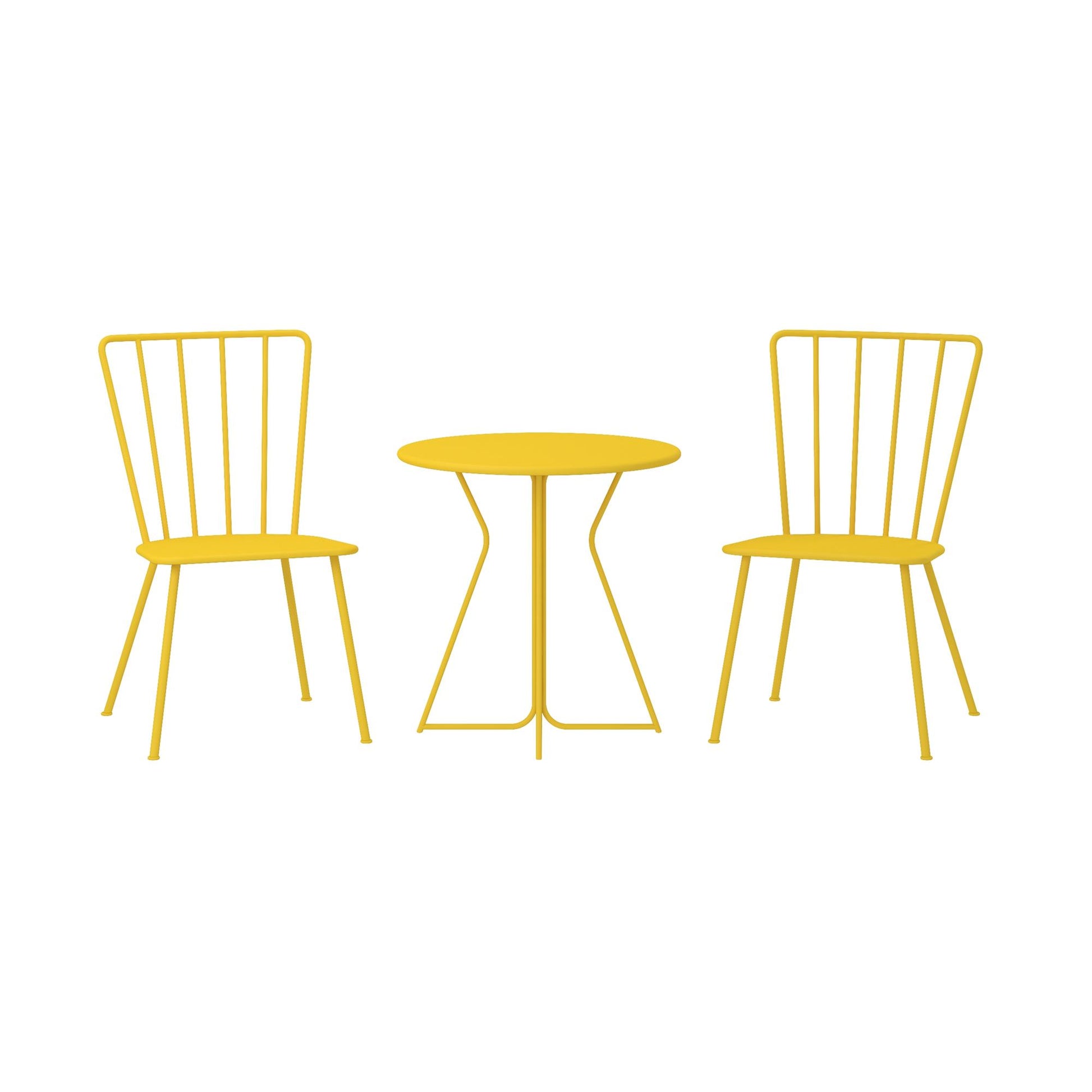 Novogratz Poolside Gossip Collection, Heidi Outdoor/Indoor Bistro Set, 3 Piece, Yellow - Yellow