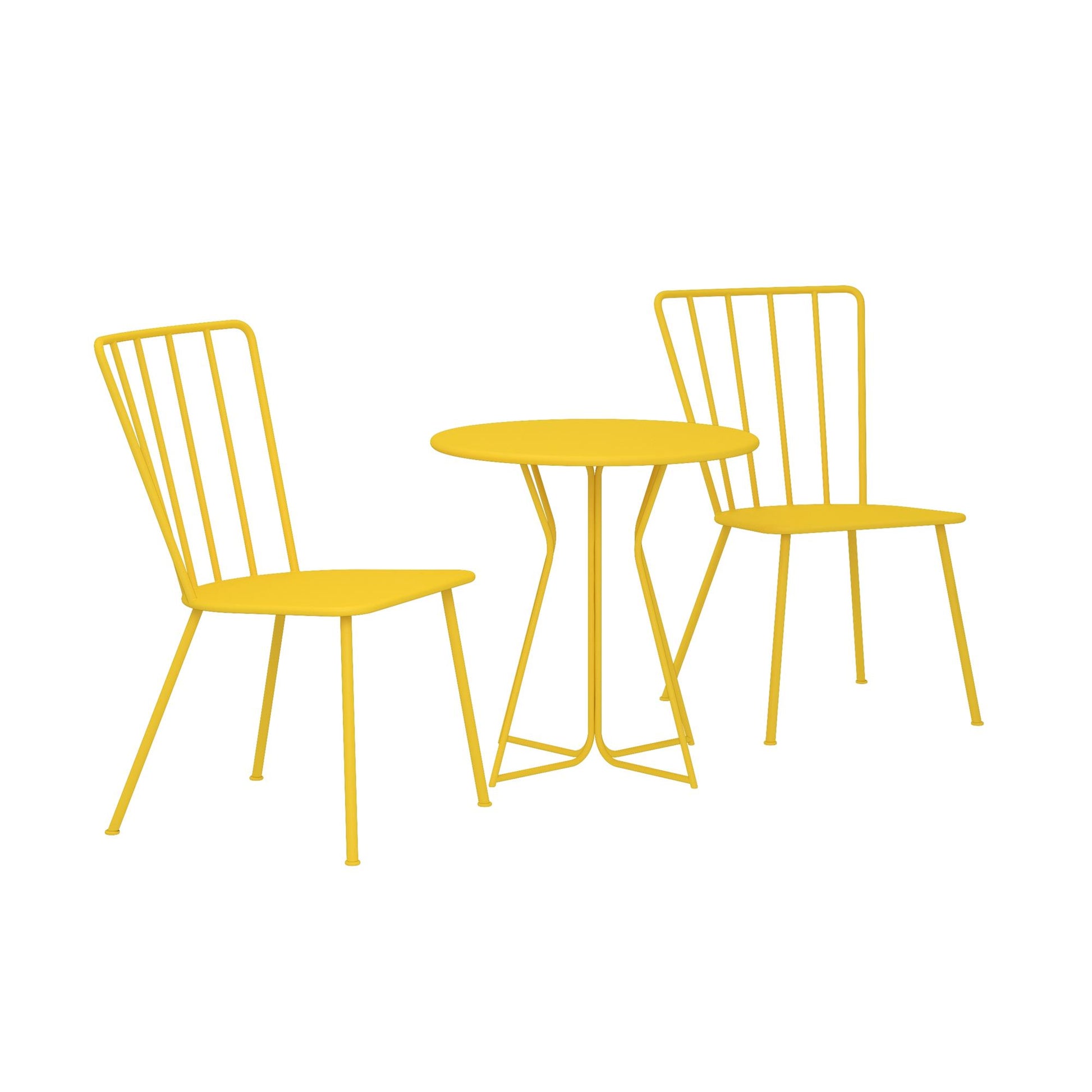 Novogratz Poolside Gossip Collection, Heidi Outdoor/Indoor Bistro Set, 3 Piece, Yellow - Yellow