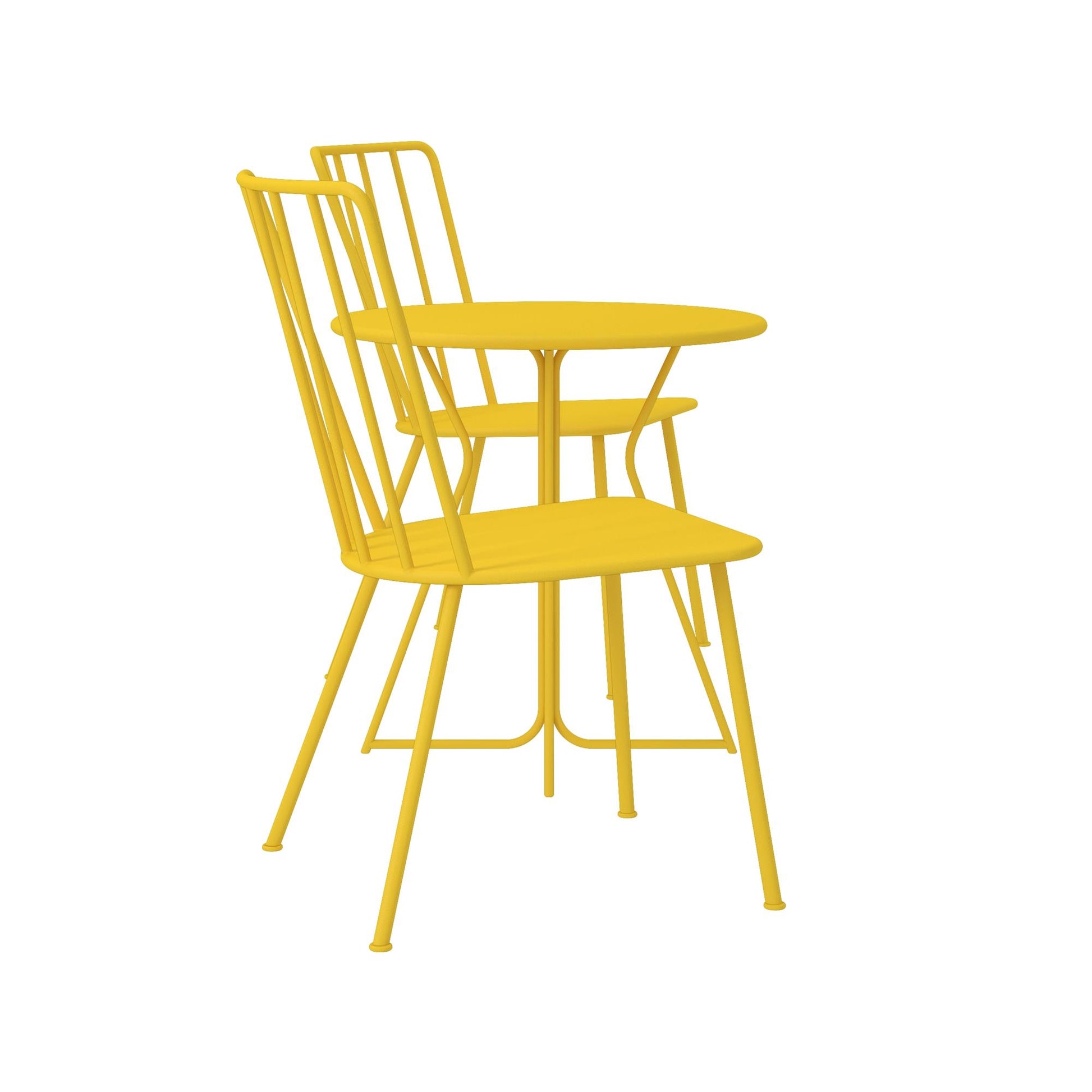 Novogratz Poolside Gossip Collection, Heidi Outdoor/Indoor Bistro Set, 3 Piece, Yellow - Yellow